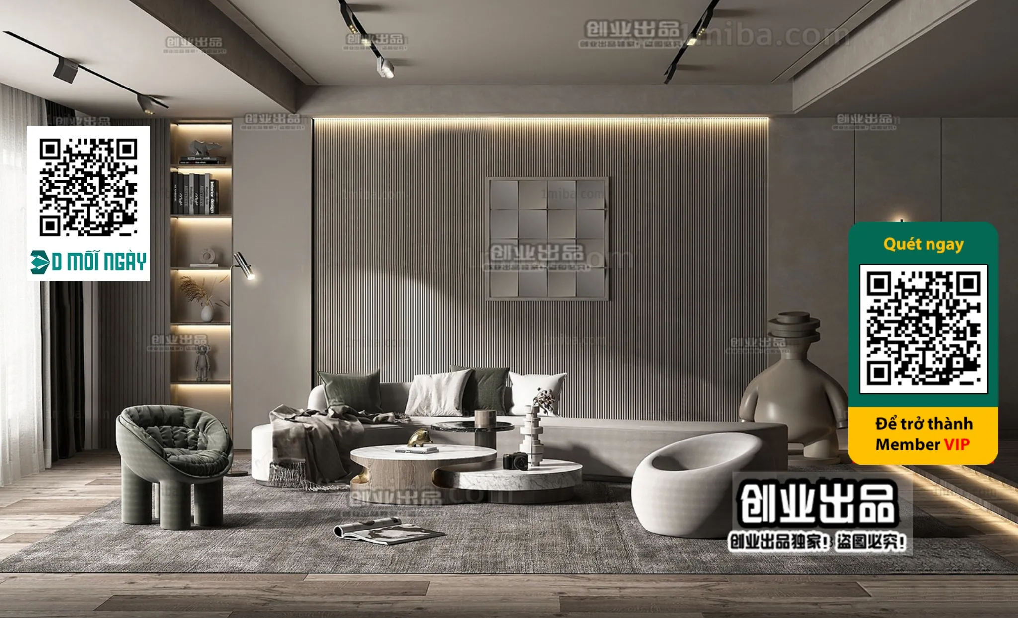 MINIMALIST STYLE – VRAY / CORONA – 3D MODEL – 4418