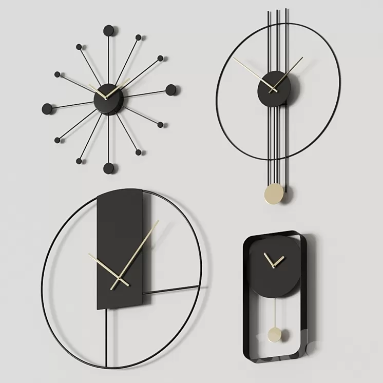 Minimalistic Wall Clocks Complication 2 3D Model