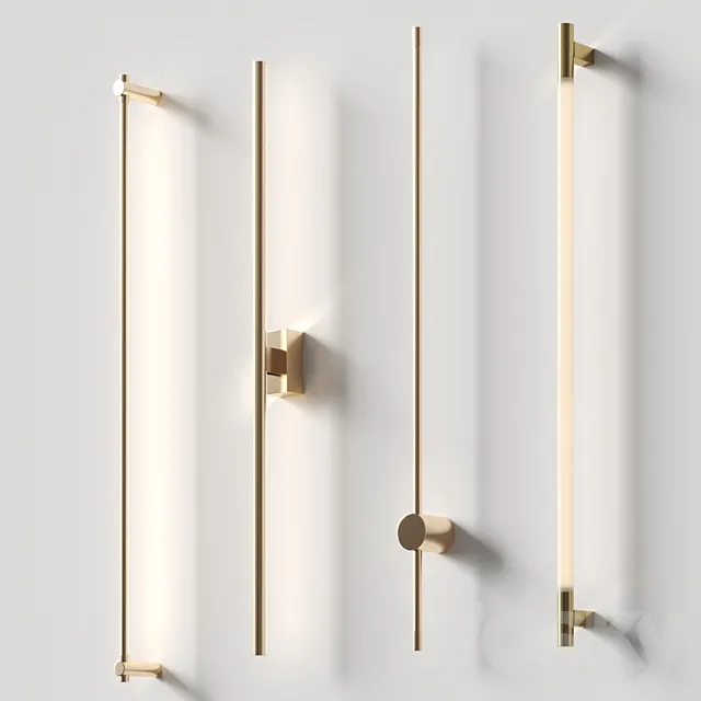Minimalistic wall lamps set 3D Model