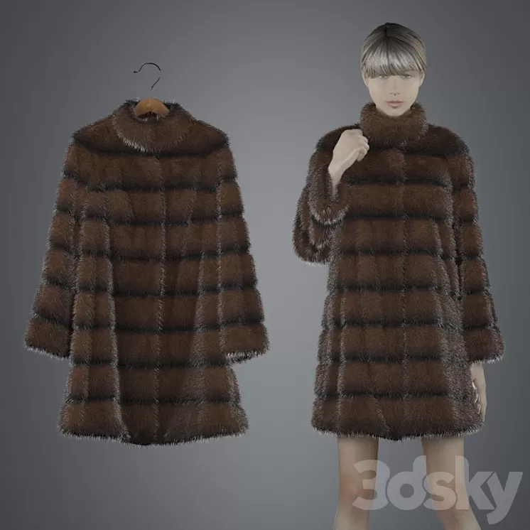 Mink coat 3D Model Mink coat 3D Model