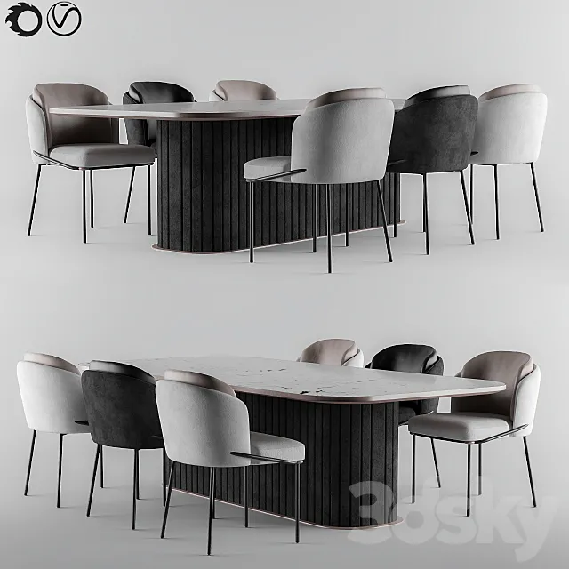 Minnoti Chair + Table 3DModel