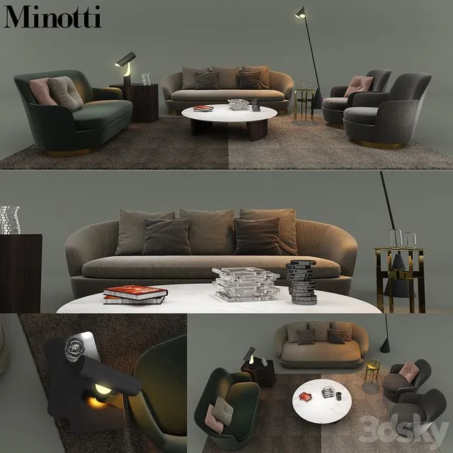 Minotti 2017 Set1 3D Model Minotti 2017 Set1 3D Model