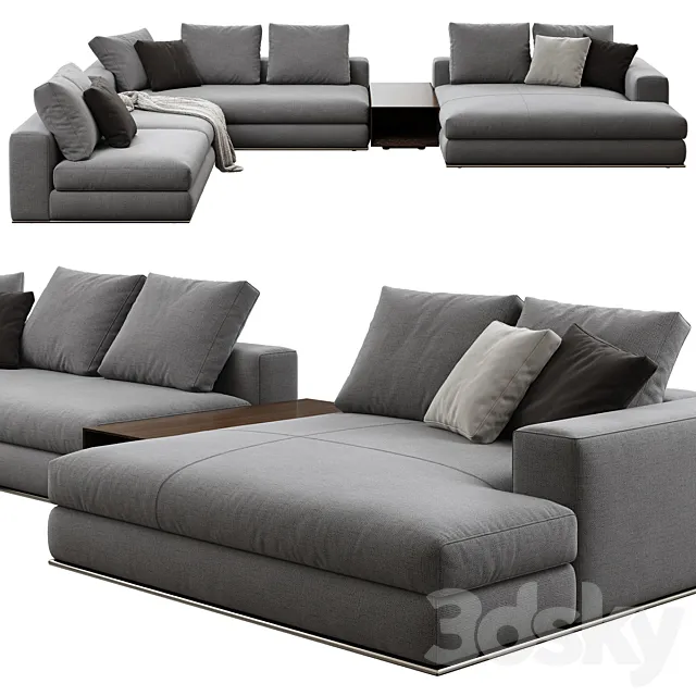 Minotti _ Hamilton Sofa Corner Composition 3DModel Minotti _ Hamilton Sofa Corner Composition 3DModel