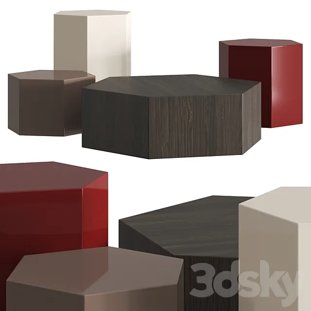 Minotti Aeron Coffee & Side Tables 3DModel