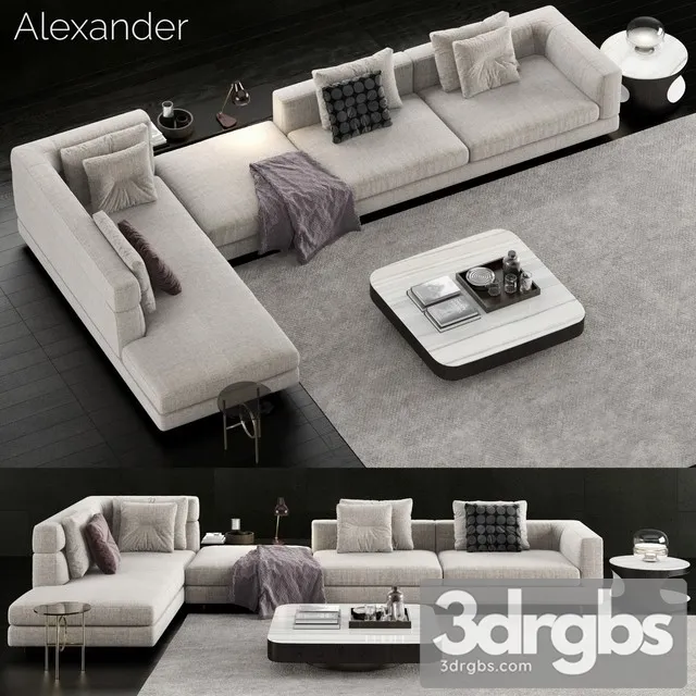 Minotti Alexander Sofa 01 3D Model Download
