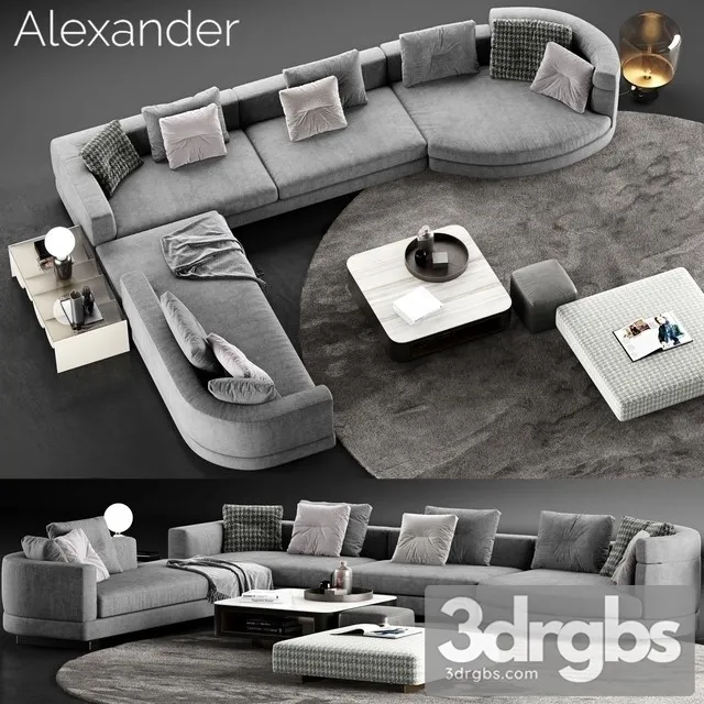 Minotti Alexander Sofa 02 3D Model Download