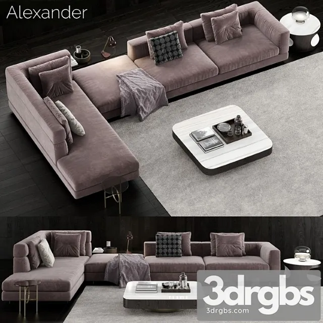 Minotti alexander sofa 2 2 3D Model Download