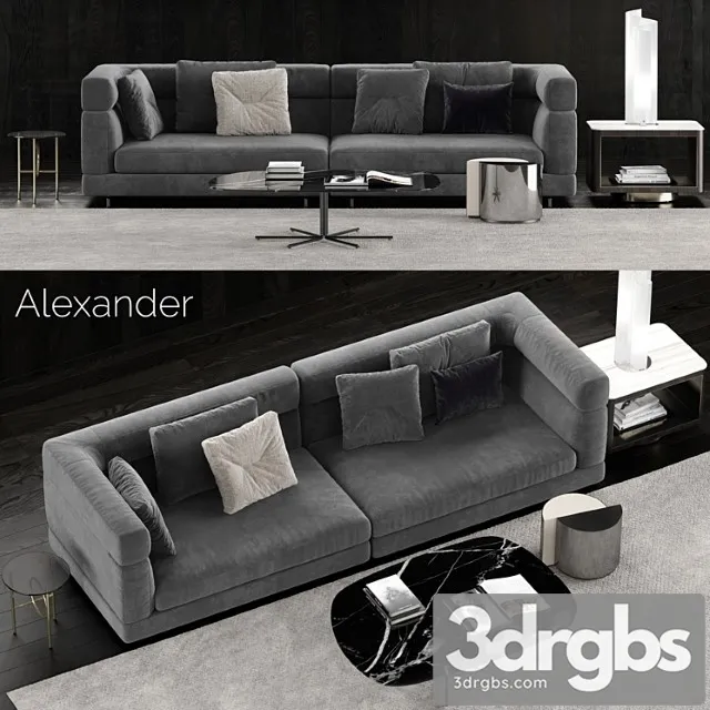 Minotti alexander sofa 3 2 3D Model Download