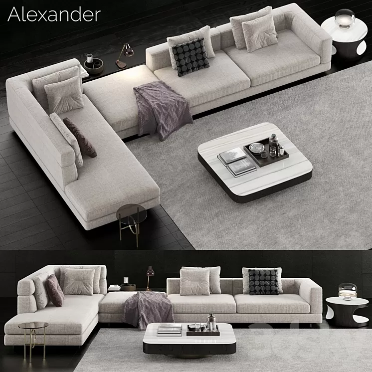 Minotti Alexander Sofa 3D Model Minotti Alexander Sofa 3D Model