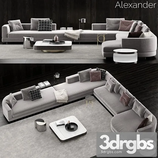 Minotti alexander sofa 4 2 3D Model Download