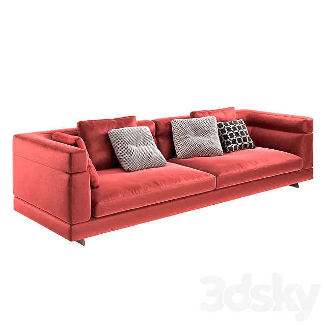 Minotti Alexander Sofa High Cm 304 3DModel - 3DSKY Decor Helper