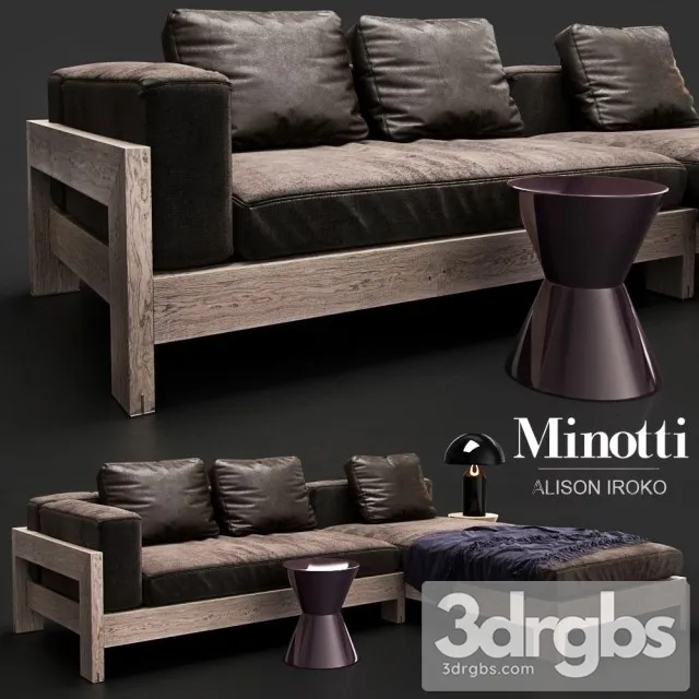 Minotti Alison Iroko 3D Model Download