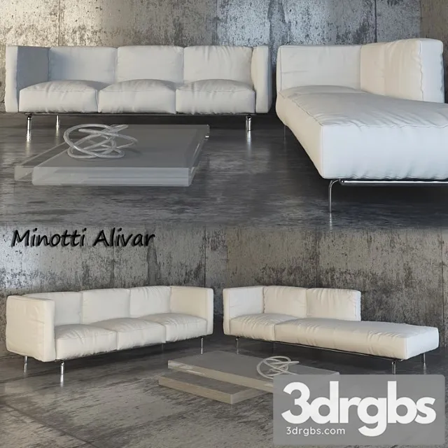 Minotti Alivar Sofa 3D Model Download