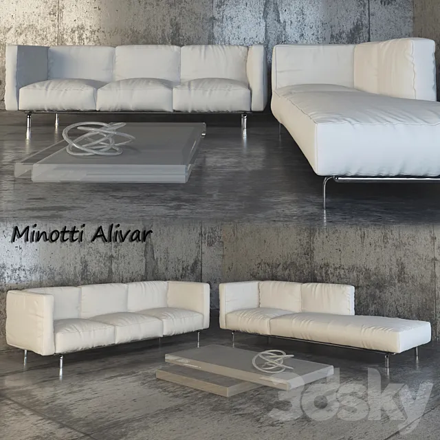 Minotti Alivar Sofa 3DModel Minotti Alivar Sofa 3DModel