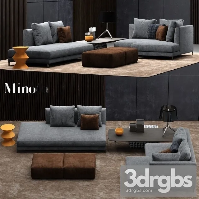 Minotti Allen Sofa 01 3D Model Download
