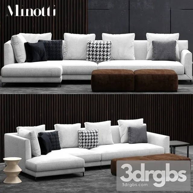 Minotti Allen Sofa 02 3D Model Download