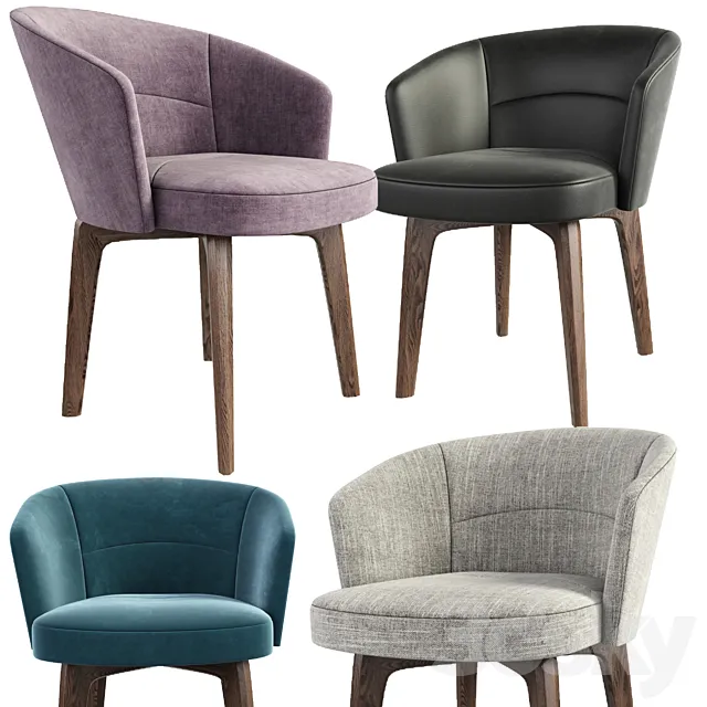 Minotti Amelie Dining Chair 3D Model Minotti Amelie Dining Chair 3D Model