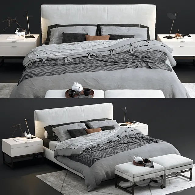 Minotti andersen bed 3D Model Minotti andersen bed 3D Model