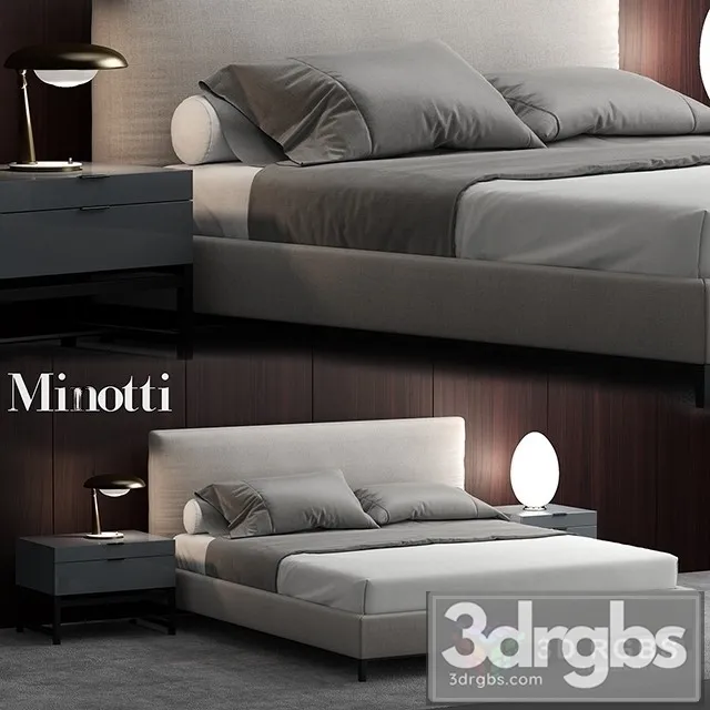 Minotti Andersen Bed 3D Model Download