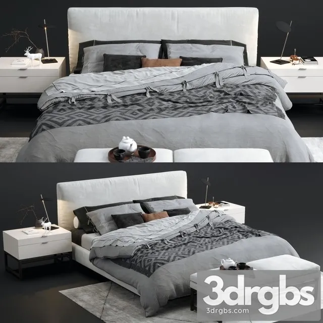 Minotti Andersen  Bed 3D Model Download