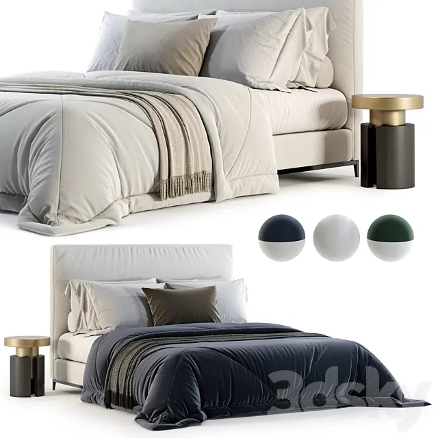 Minotti Andersen Bed No. 2 3D Model Minotti Andersen Bed No. 2 3D Model