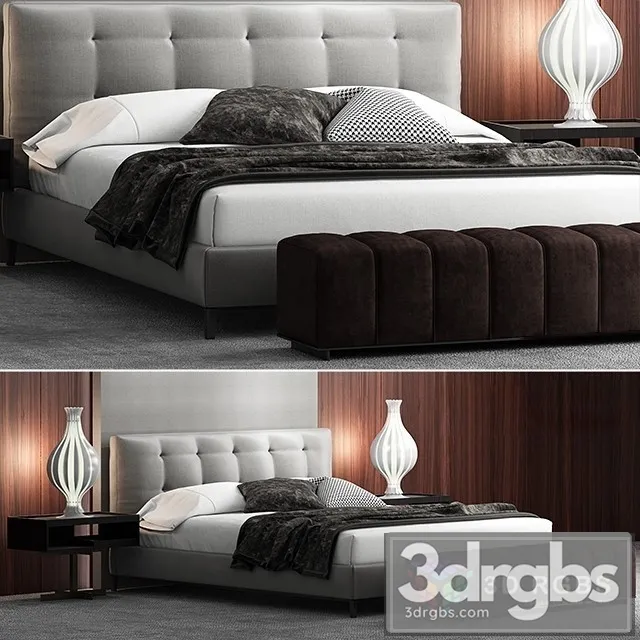 Minotti Andersen Bed Quilt 3D Model Download