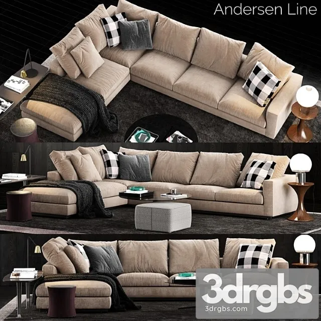 Minotti andersen line sofa 2 2 3D Model Download