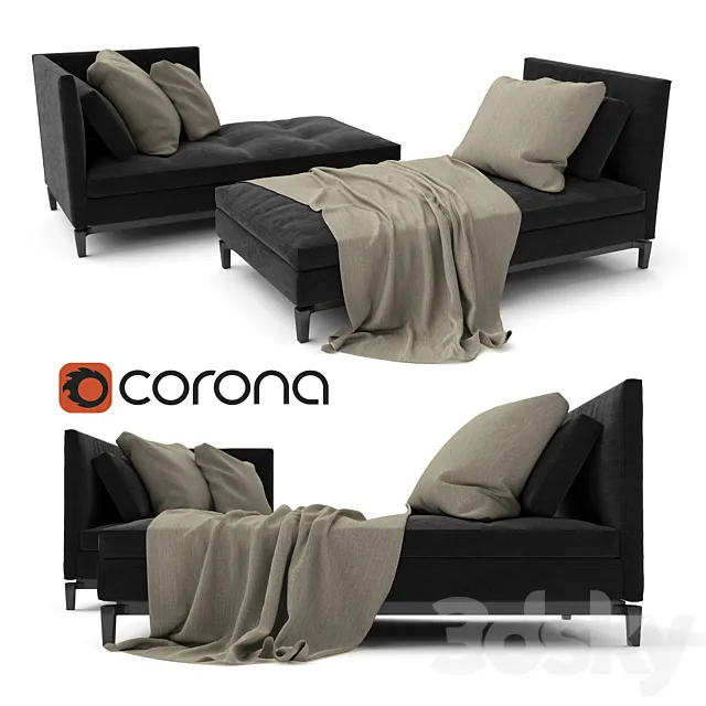 Minotti Andersen Paolina and Daybed 3D Model Minotti Andersen Paolina and Daybed 3D Model