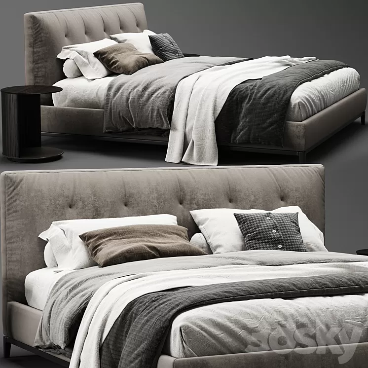 Minotti andersen quilt bed 3D Model