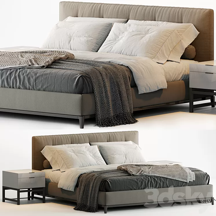 Minotti Andersen Quilt Bed 3D Model Minotti Andersen Quilt Bed 3D Model