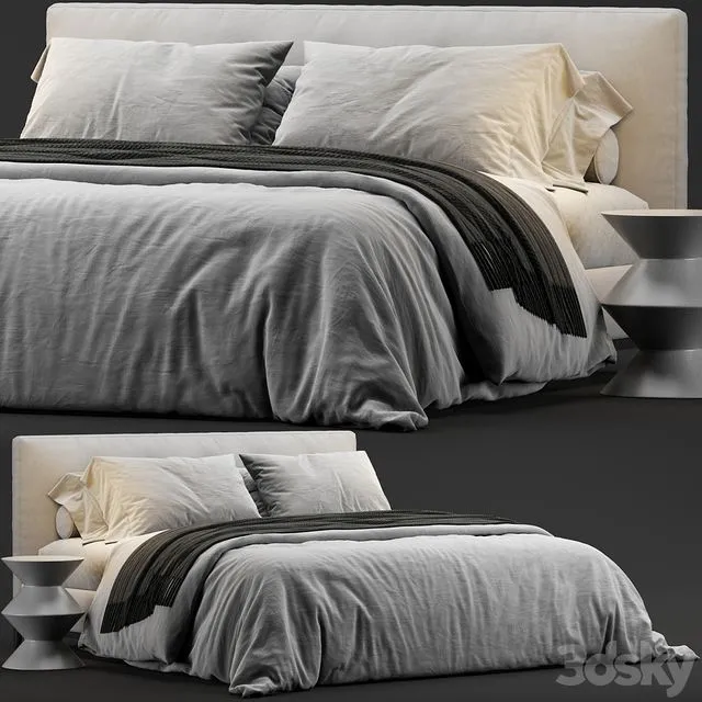 Minotti Andersen Quilt Bed 3D Model Minotti Andersen Quilt Bed 3D Model