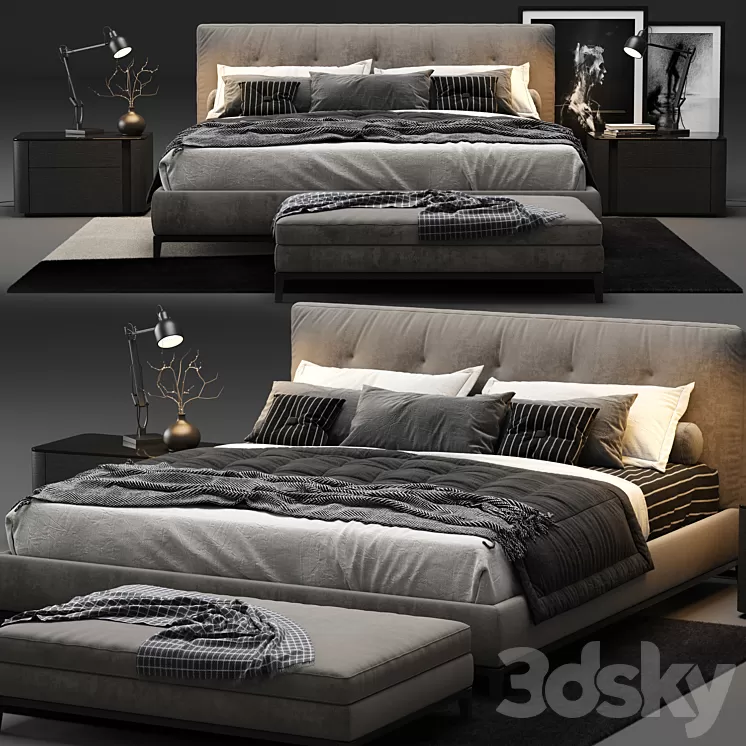 Minotti – Andersen Quilt Bed 3D Model