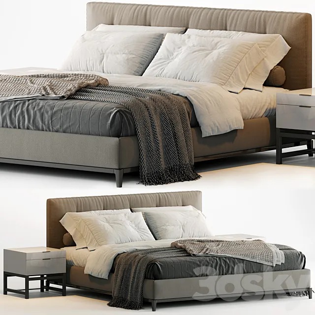 Minotti Andersen Quilt Bed 3DModel Minotti Andersen Quilt Bed 3DModel