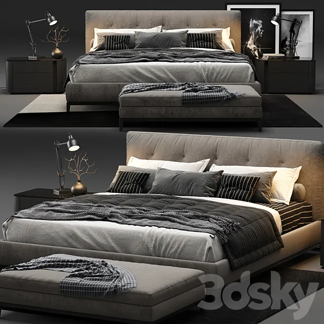 Minotti – Andersen Quilt Bed 3DModel Minotti – Andersen Quilt Bed 3DModel