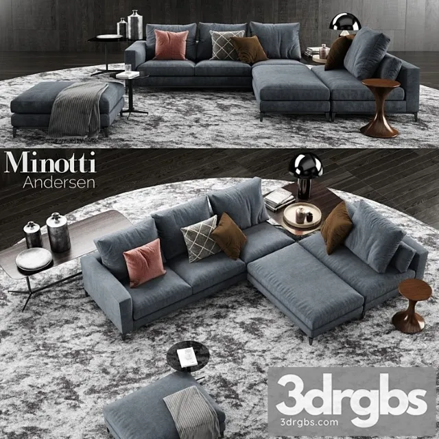 Minotti andersen sofa 2 2 3D Model Download