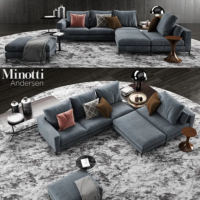 Minotti Andersen Sofa 2 3D Model Minotti Andersen Sofa 2 3D Model