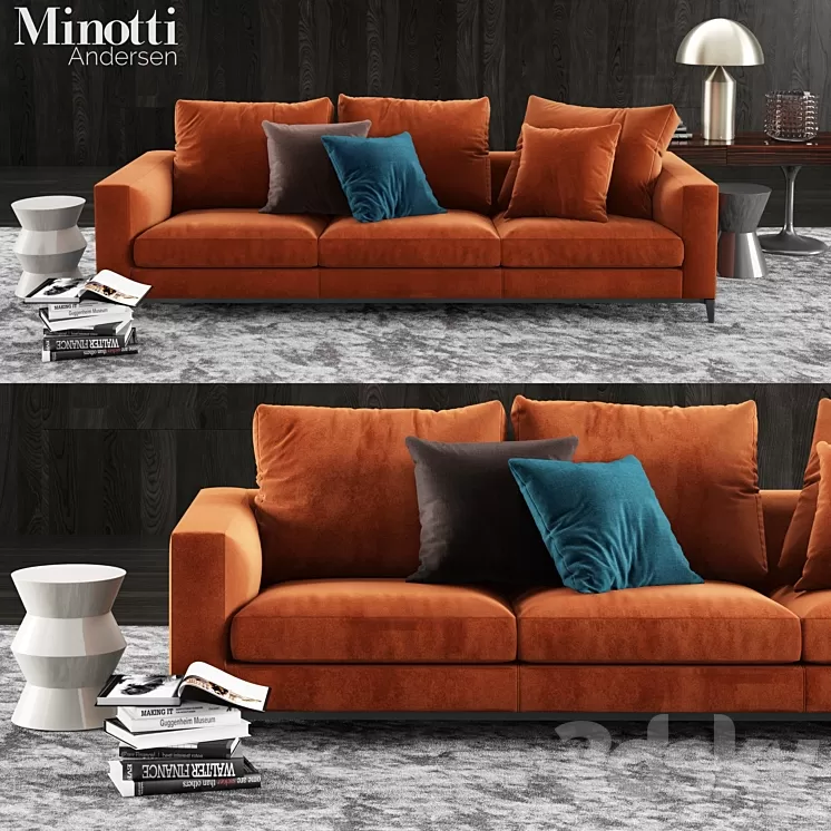 Minotti Andersen Sofa 3 3D Model Minotti Andersen Sofa 3 3D Model