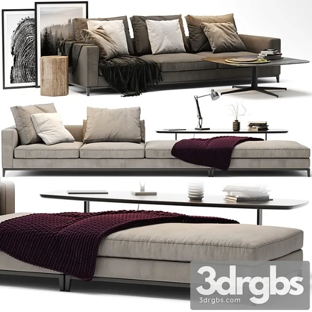 Minotti andersen sofa b 2 3D Model Download