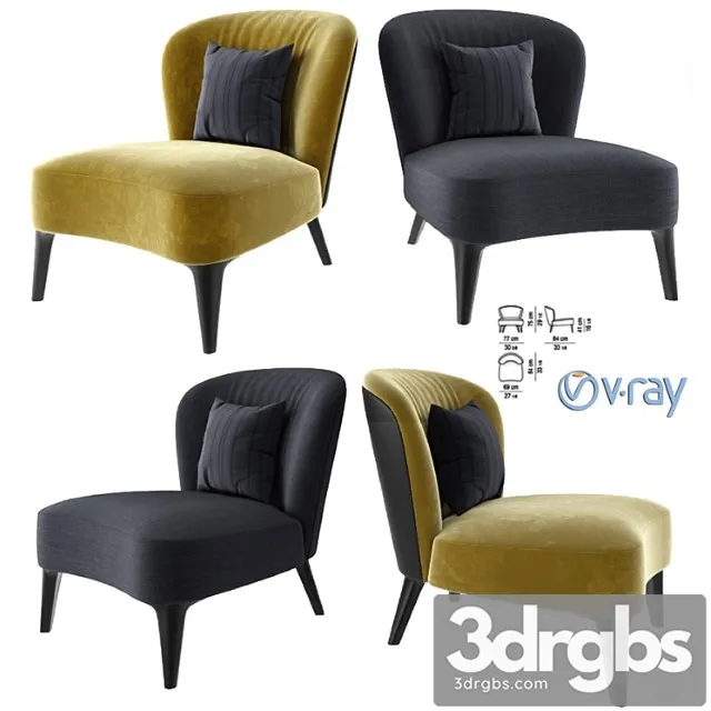Minotti aston armchair 2 3D Model Download Minotti aston armchair 2 3D Model Download