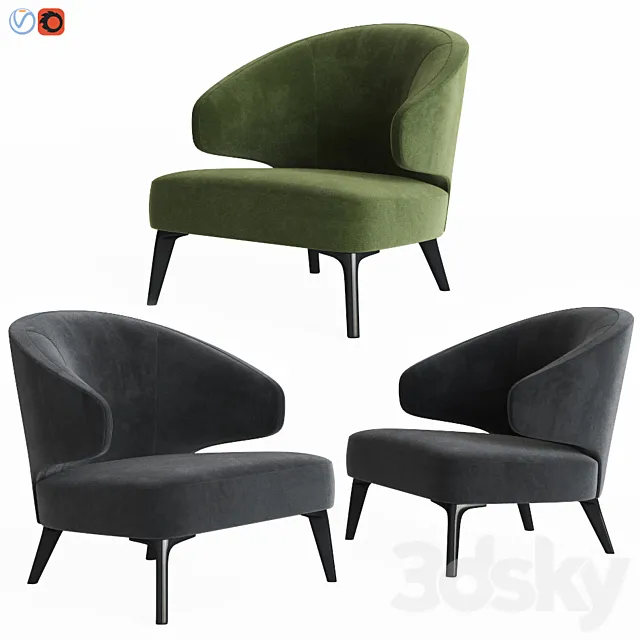 Minotti Aston Armchair 3D Model Minotti Aston Armchair 3D Model