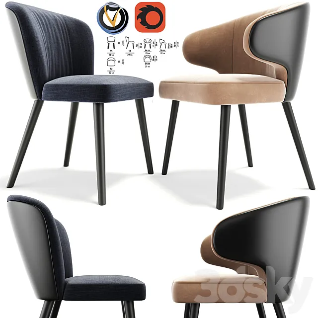 Minotti Aston Chair 3DModel Minotti Aston Chair 3DModel