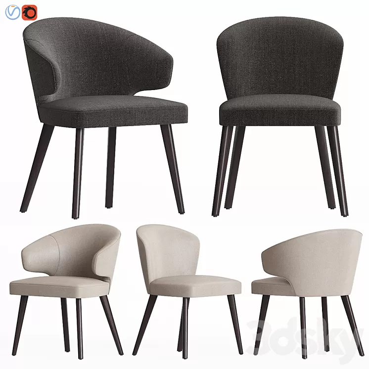 Minotti Aston Dining Chair 3D Model Minotti Aston Dining Chair 3D Model