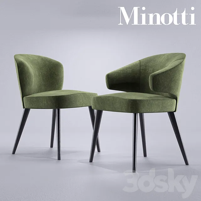 Minotti Aston Dining chairs Poltroncina 3DModel