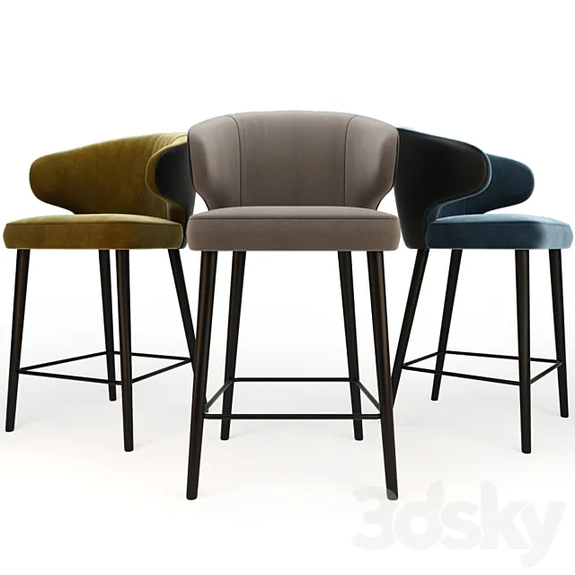 Minotti Aston Little Counter Stool 3D Model