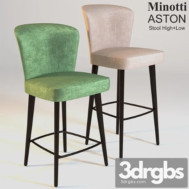 Minotti Aston Stool High Low 3D Model Download Minotti Aston Stool High Low 3D Model Download