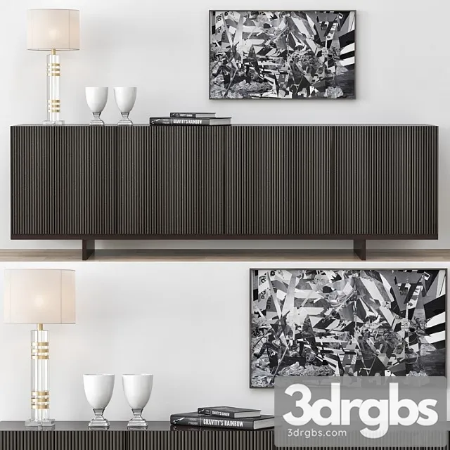 Minotti aylon sideboard with accessories 2 3D Model Download