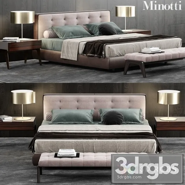 Minotti Bedford Bed 3D Model Download