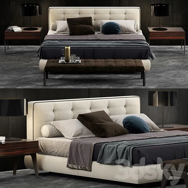 Minotti Bedford Cover Bed 3DModel Minotti Bedford Cover Bed 3DModel