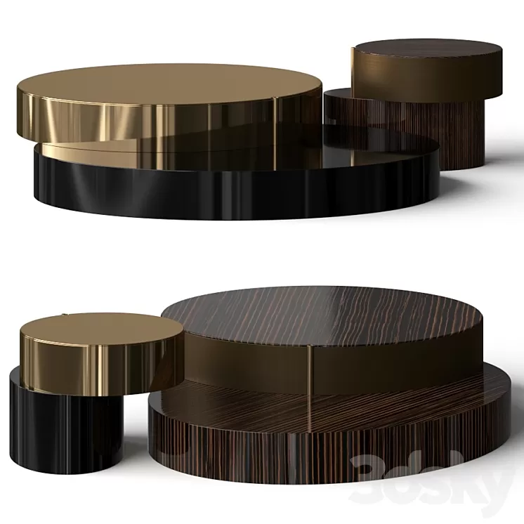 Minotti Benson Coffee Table Set 3D Model Minotti Benson Coffee Table Set 3D Model