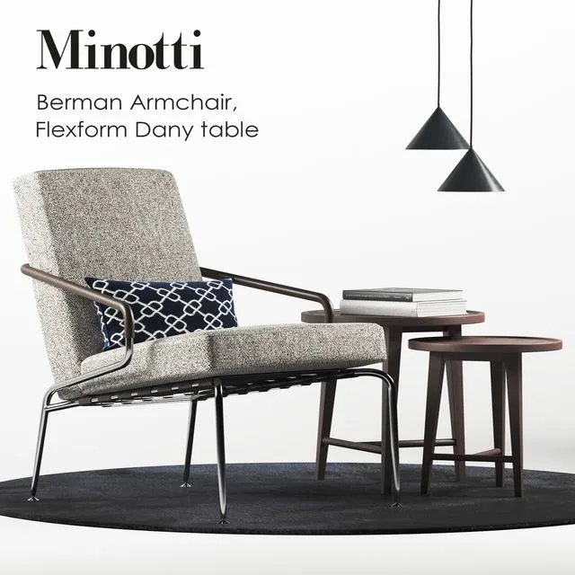 Minotti Berman armchair set 3D Model